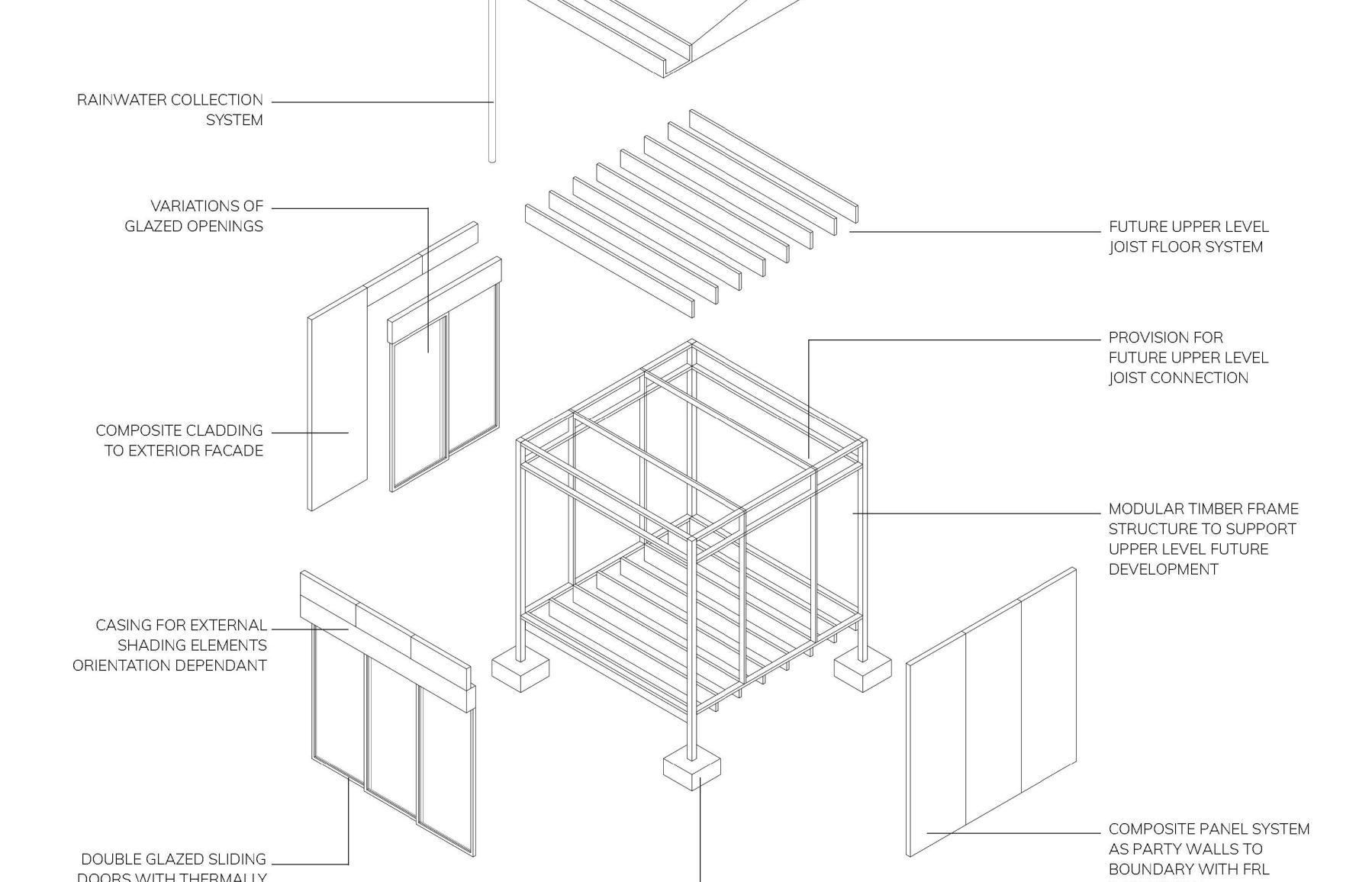 Exploded Axonometric - Typical Base Module